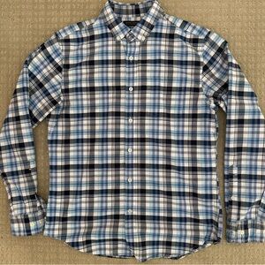Banana Republic Blue Plaid grant fit button down. Medium